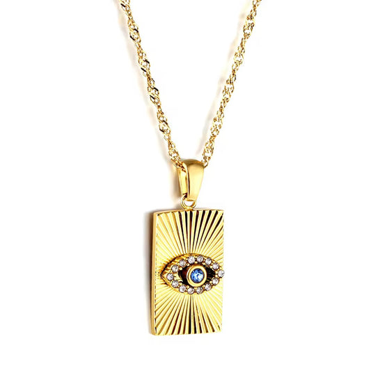 Evil Eye Gold Pendant Necklace