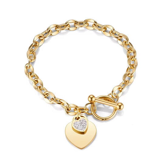 Heart Charm Duo Hoop Bracelet