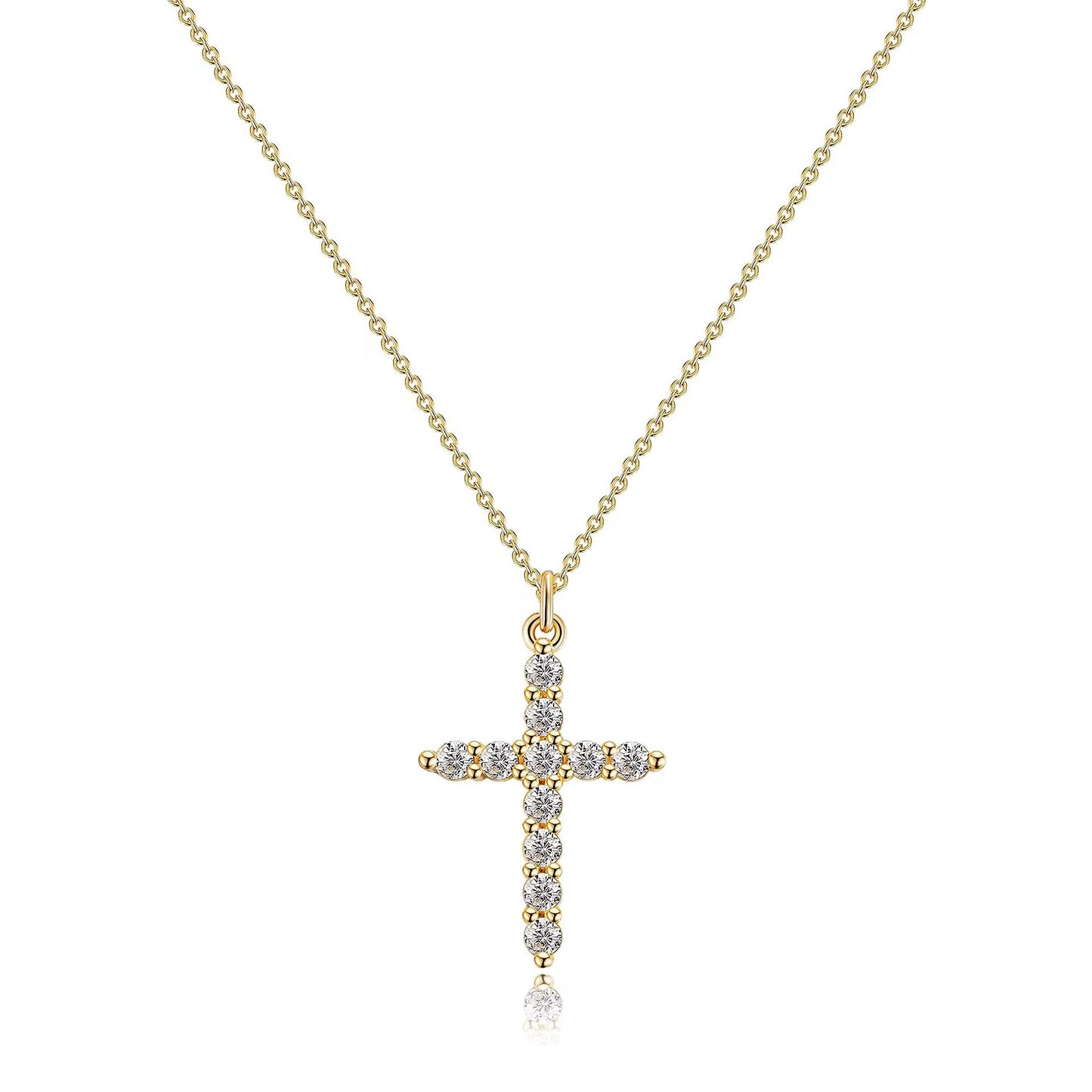 Diamanté Cross Pendent Necklace