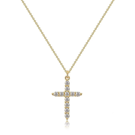 Diamanté Cross Pendent Necklace