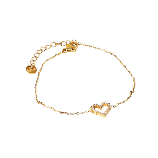 Diamanté Heart Bracelet