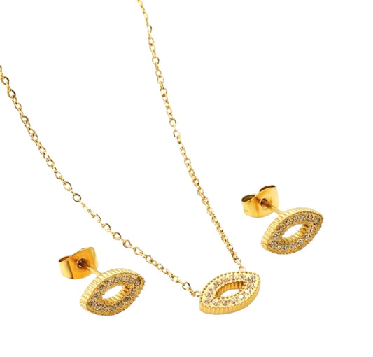 Earring and Necklace Evil Eye Set